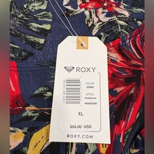 Roxy Loia Bay Dress floral tie front lightweight dress NWT XL